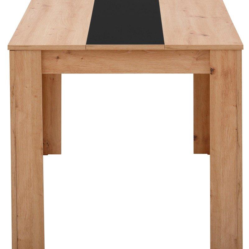 Zanaatkar Meşe ve Siyah Endüstriyel Ahşap Dikdörtgen Bohem Yemek Masası - 140x80 cm - 236943