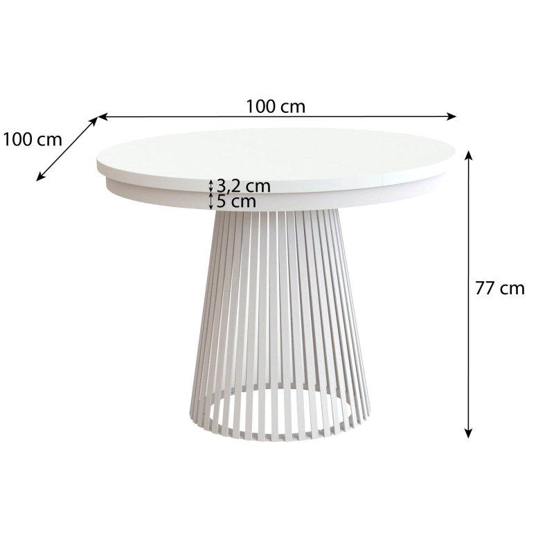 Zanaatkar Meşe ve Siyah Metal Ayaklı Açılabilir Yuvarlak Bohem Yemek Masası - Ø100-180 cm - 235837