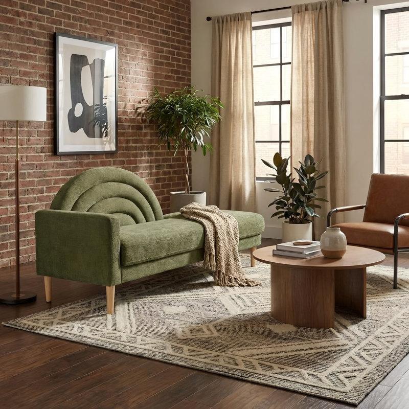 Zeytin Yeşili Ahşap Gökkuşağı Tasarımlı İkili Koltuk - 159 cm - 206326