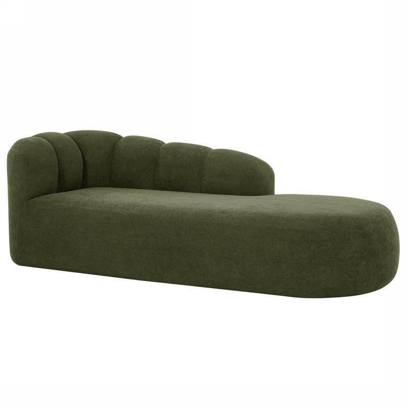 Zeytin Yeşili Polyester Kumaş Kavisli Balon Sırtlı Josephine Koltuk - 204 cm - 189721