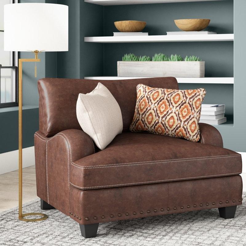 Zımba Detaylı Eskitme Suni Deri Masif Ahşap Koltuk Takımı - 191139