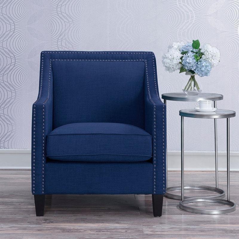 Zımba Detaylı Masif Ahşap İskeletli Polyester Kumaş Tekli Koltuk - 205080