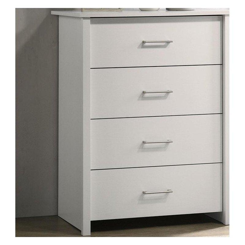 Açık Ahşap Tonu Laminat 4 Çekmeceli Gümüş Kulplu Şifonyer - 82 cm - 298153