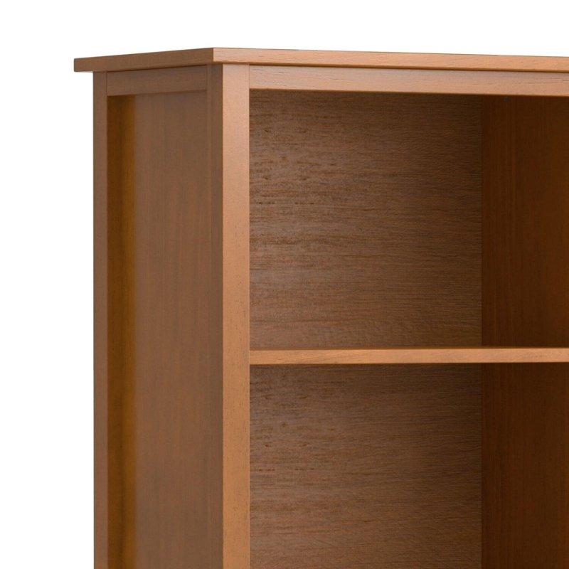 Açık Altın Kahverengi Masif Çam Ahşap 5 Raflı Kitaplık - 67x36x183 cm - 320838