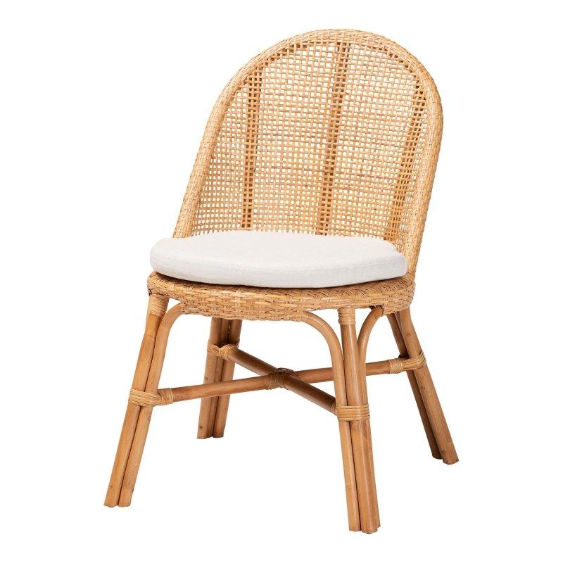 Açık Bal Rengi Minderli Kanatlı Sırtlı Bohem Rattan Sandalye - 251676