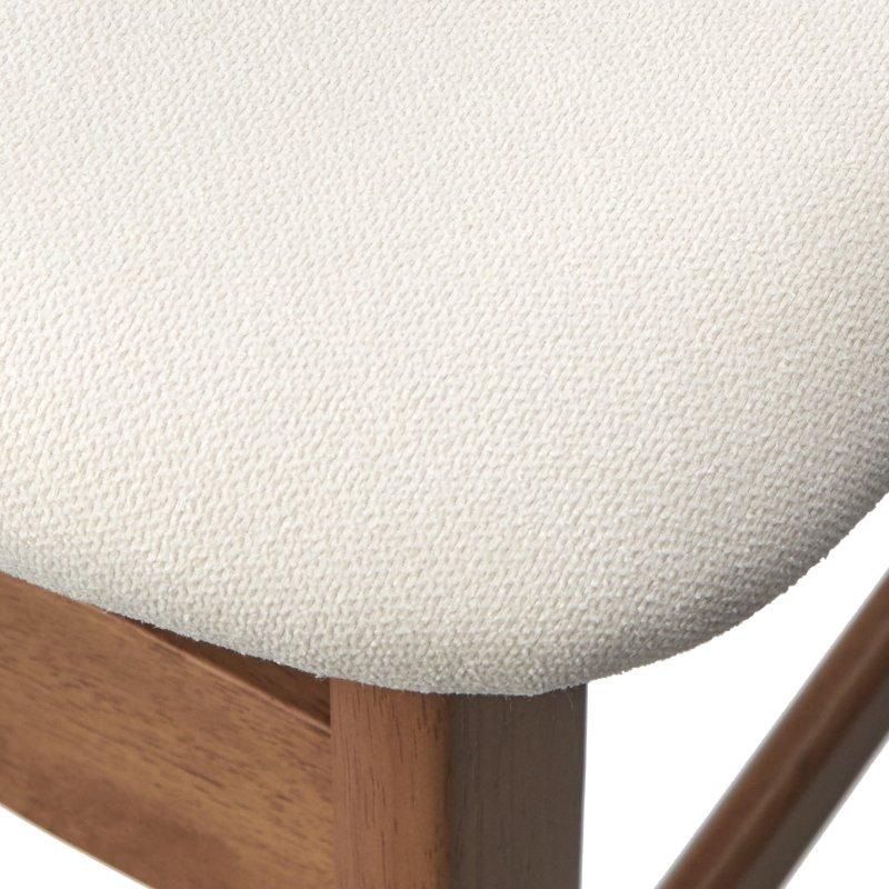 Açık Ceviz Masif Kauçuk Ağacı Bej Kumaş Döşemeli 2li Set Rattan Sandalye - 252413
