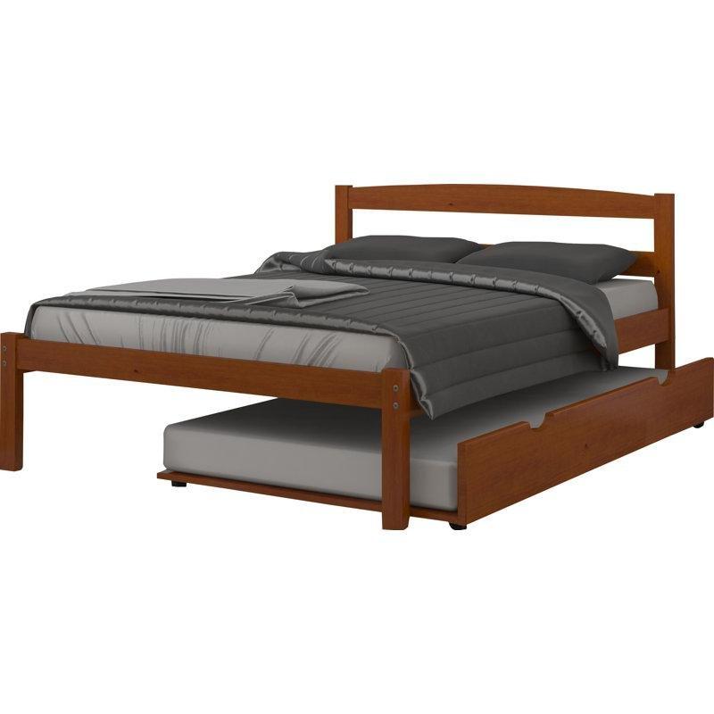 Açık Espresso Masif Çam Platform Yavru Yataklı Karyola - 143x199 cm - 328451