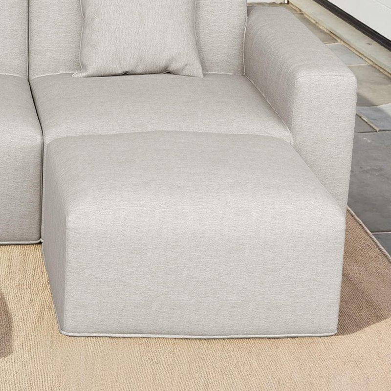 Açık Gri Kumaş Modüler Puf ve Orta Sehpalı Bahçe Takımı - 256x163 cm - 275869