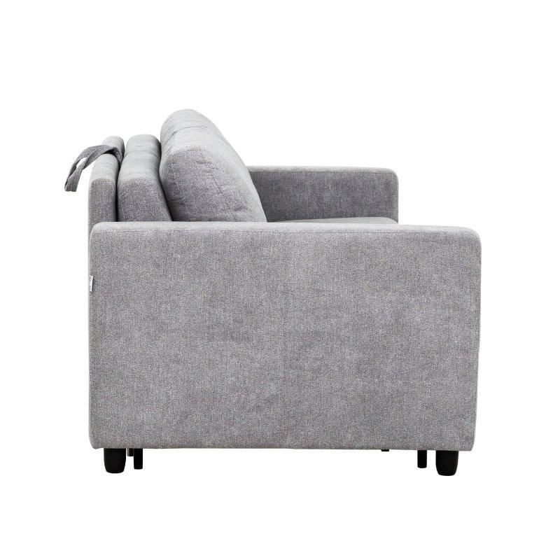 Açık Gri Metal ve Ahşap İskeletli Yataklı Bohem Koltuk - 204 cm - 277575