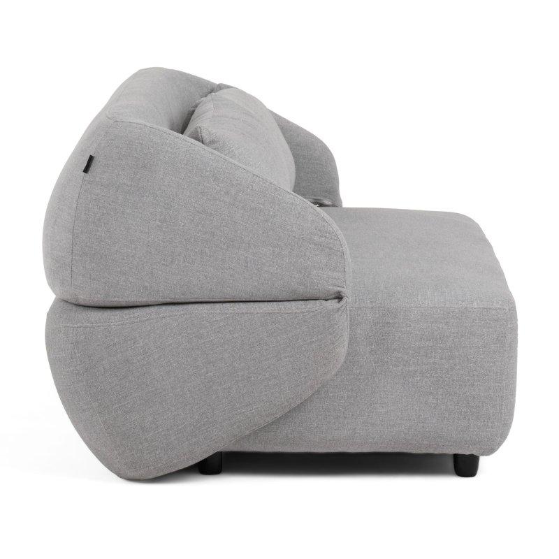 Açık Gri Polyester Kumaş Yataklı Kare Kollu Bohem Koltuk - 192 cm - 287022