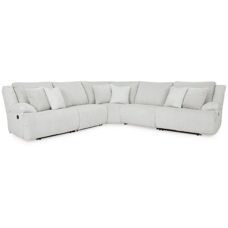 Açık Gri Polyester Yataklı ve Konsollu Köşe Koltuk - 345x345 cm - 255363