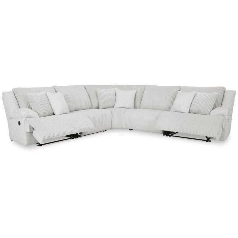 Açık Gri Polyester Yataklı ve Konsollu Köşe Koltuk - 345x345 cm - 255363