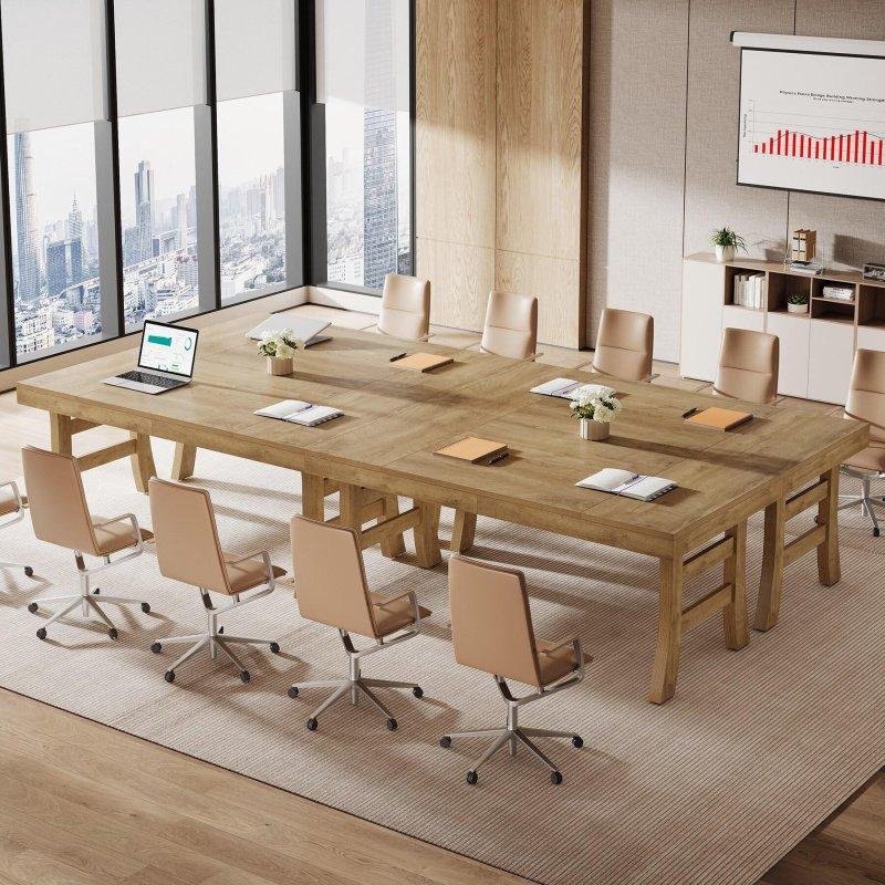 Açık Kahverengi Ahşap Dikdörtgen Geniş Ofis Masası - 161x81 cm - 328195