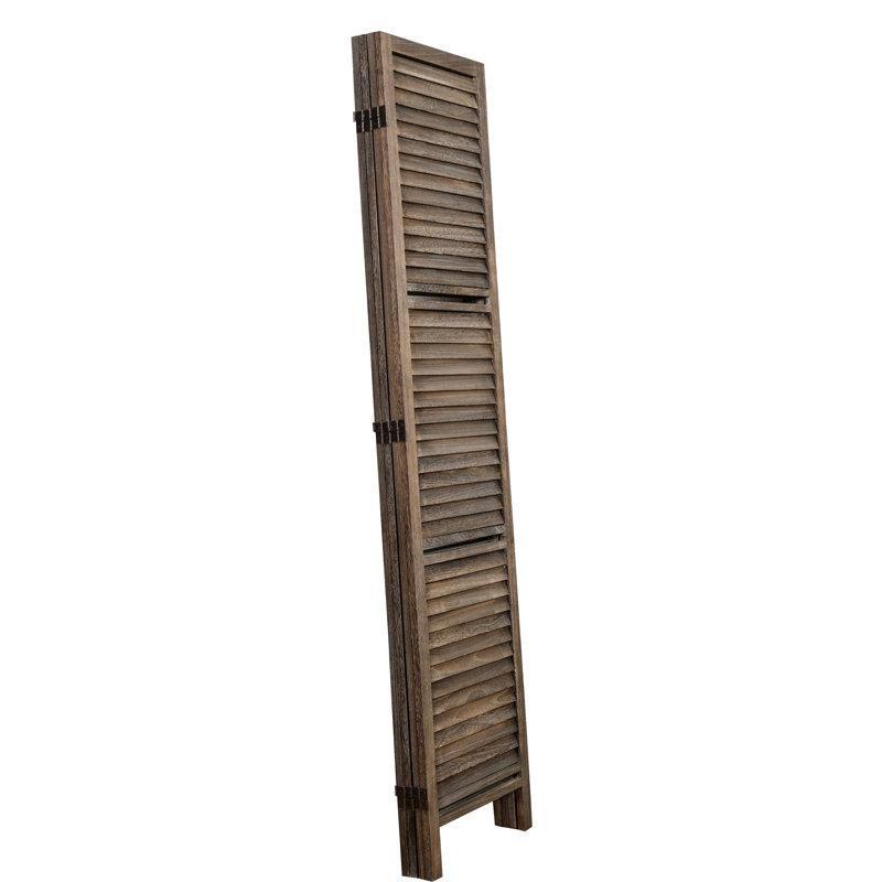 Açık Kahverengi Masif Ahşap Raflı Katlanır Paravan - 178x173 cm - 321446