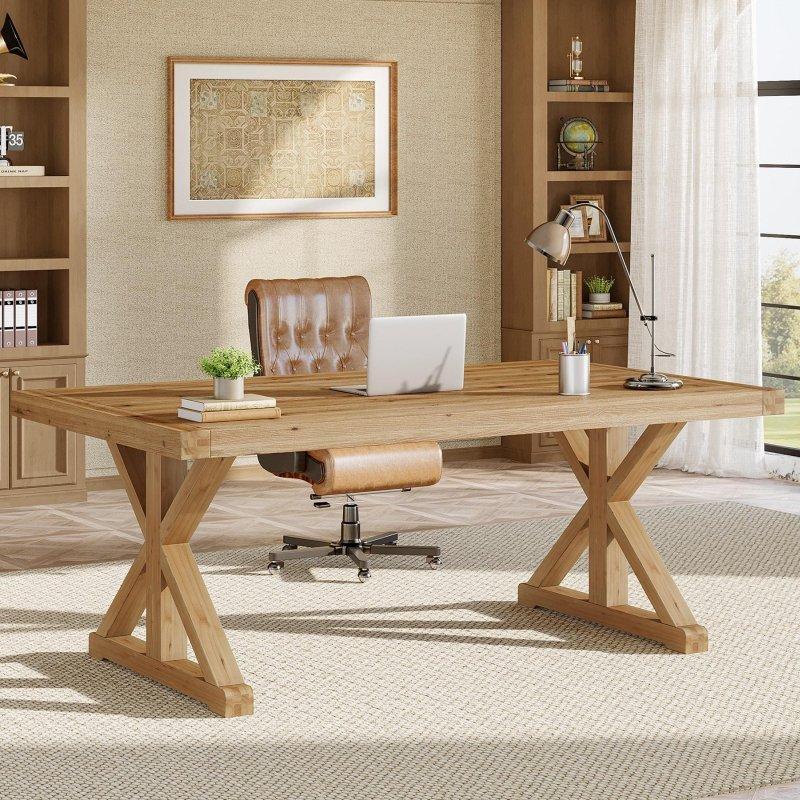Açık Kahverengi Masif Ahşap Rustik Dikdörtgen Ofis Masası - 160x80 cm - 325867 Açık Kahverengi Masif Ahşap Rustik Dikdörtgen Ofis Masası - 160x80 cm - 325867