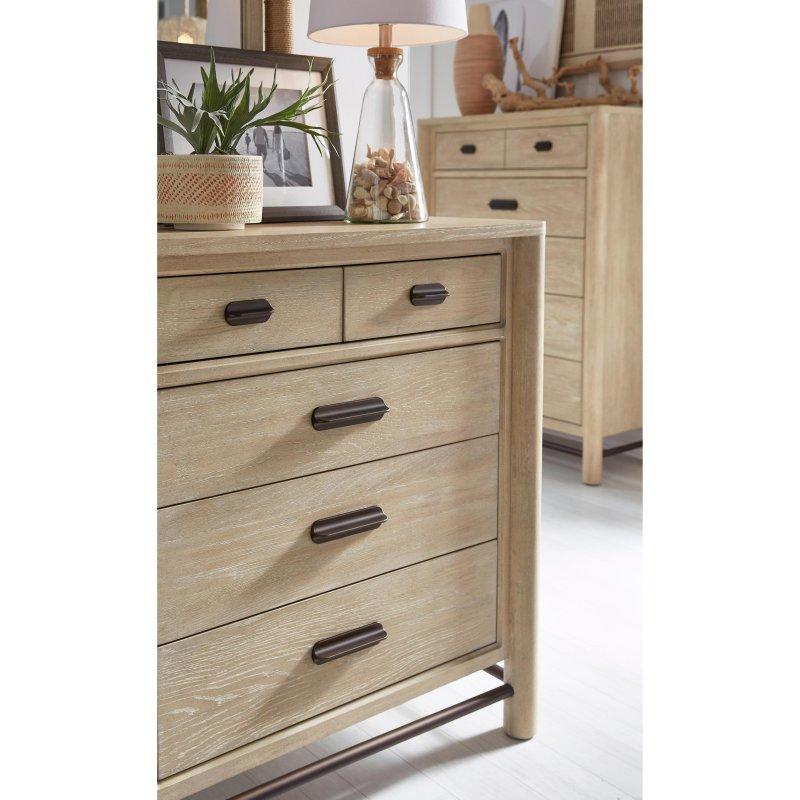 Açık Kahverengi Meşe 9 Çekmeceli Keçe Astarlı Şifonyer - 168 cm - 309972