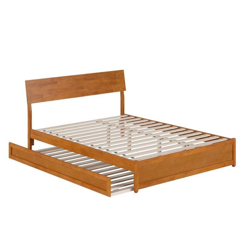 Açık Karamel Masif Ahşap Ayarlanabilir Başlıklı Yavru Yataklı Karyola - 329475