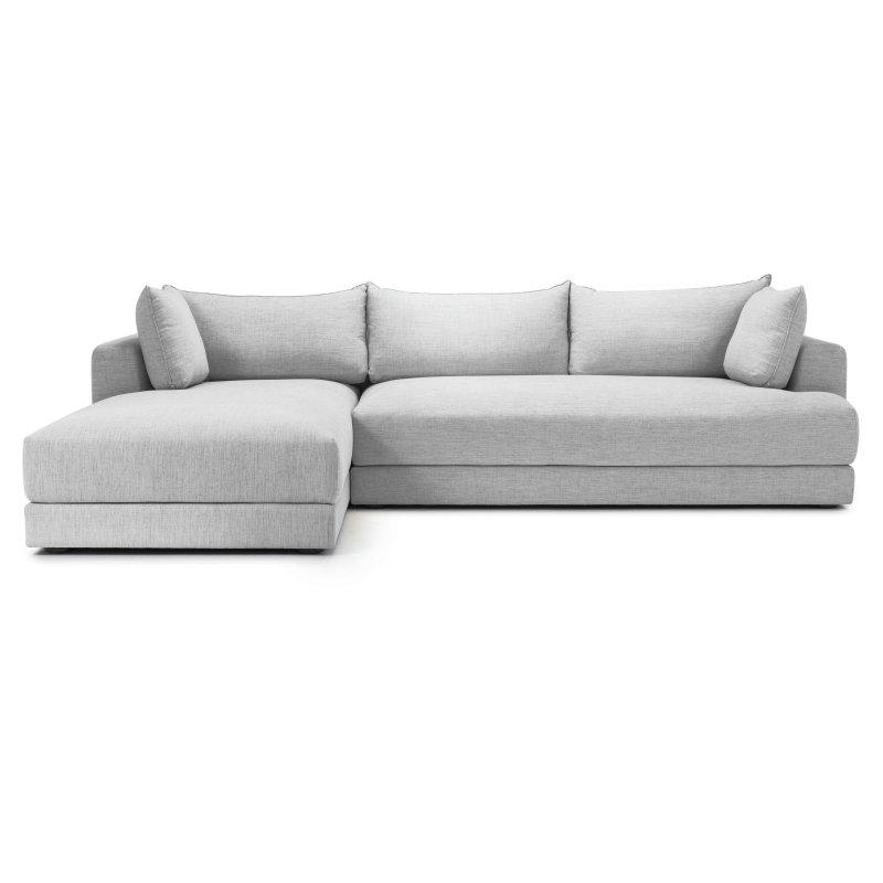 Açık Kül Rengi Polyester Kumaş Şezlonglu Köşe Koltuk - 310 cm - 258862