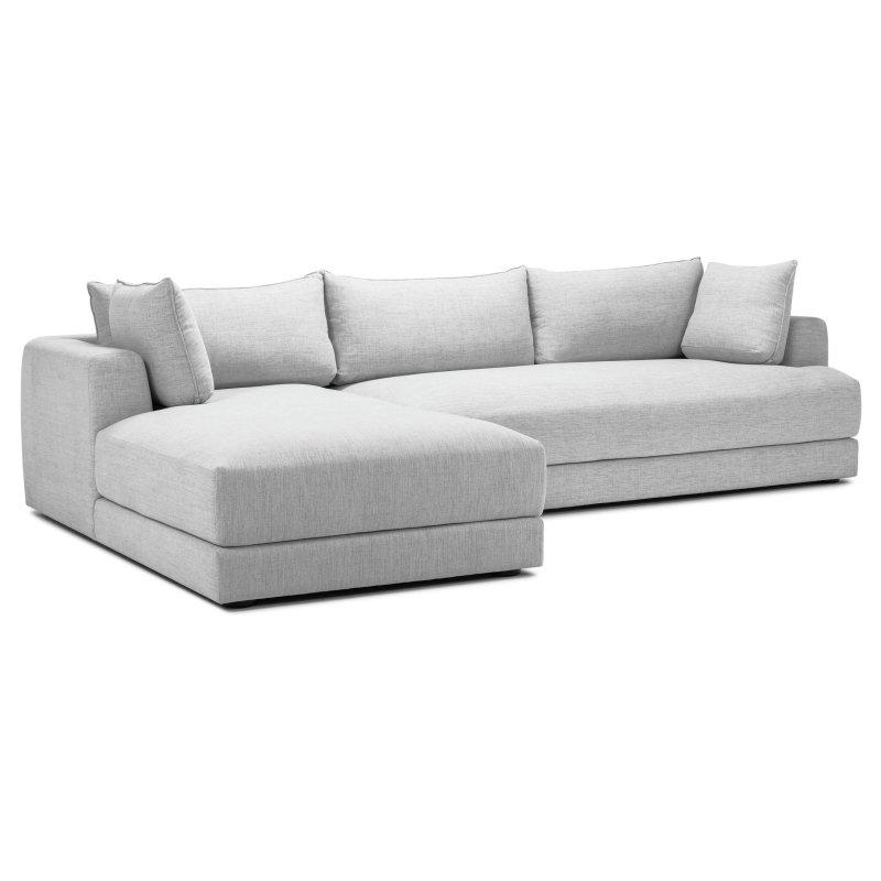 Açık Kül Rengi Polyester Kumaş Şezlonglu Köşe Koltuk - 310 cm - 258862