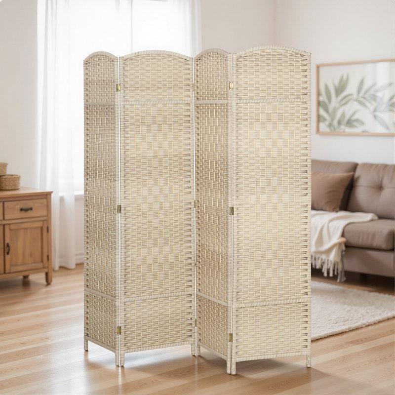 Açık Meşe Masif Ahşap Katlanır Paravan - 180x180 cm - 321128