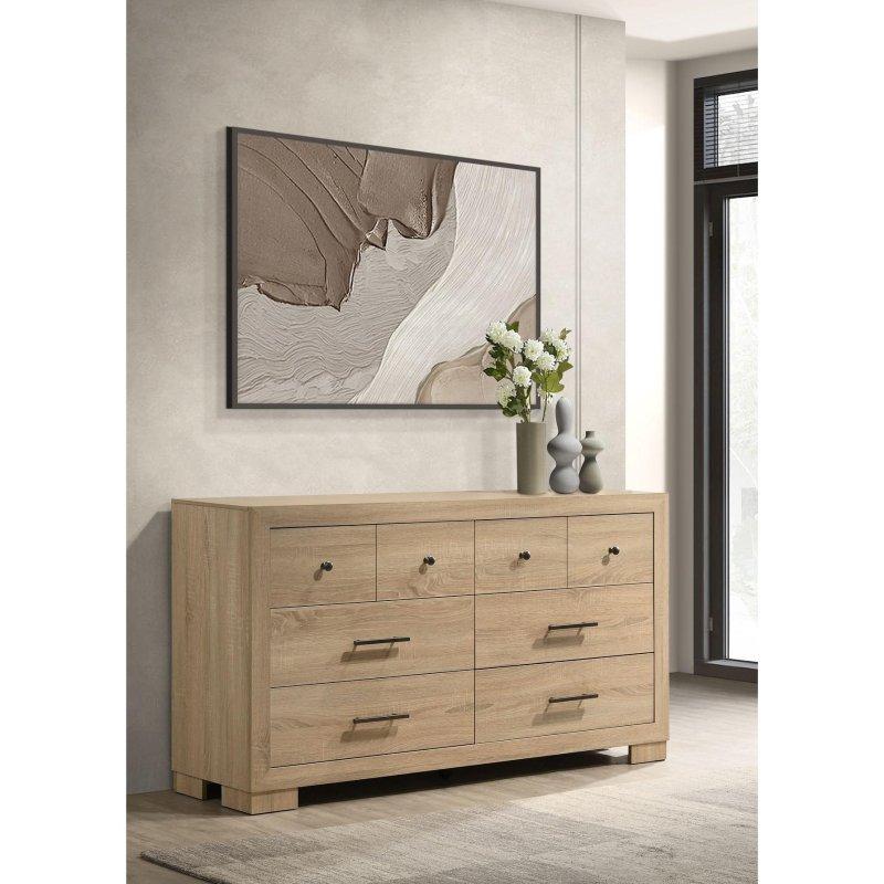 Açık Meşe MDF Aynalı 6 Çekmeceli Şifonyer - 155 cm - 300320 Açık Meşe MDF Aynalı 6 Çekmeceli Şifonyer - 155 cm - 300320