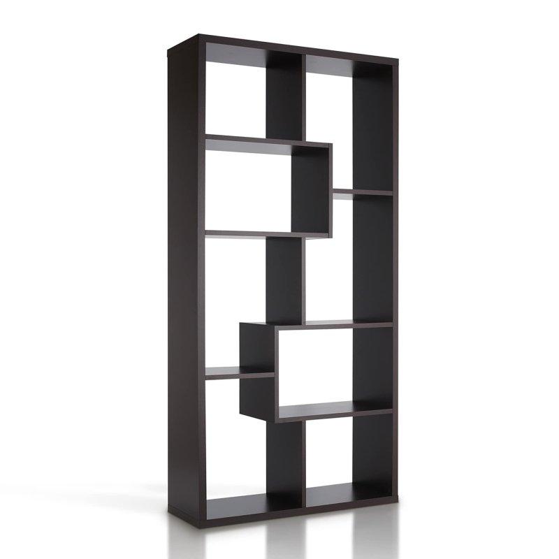 Açık Meşe MDF Kaplama Geometrik 8 Raflı Asimetrik Kitaplık - 181x89 cm - 319768