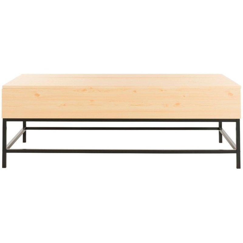 Açık Meşe MDF ve Siyah Metal Yüksekliği Ayarlanabilir Akıllı Sehpa - 127x67 cm - 254116