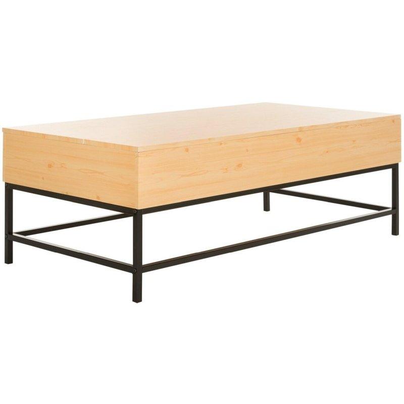 Açık Meşe MDF ve Siyah Metal Yüksekliği Ayarlanabilir Akıllı Sehpa - 127x67 cm - 254116