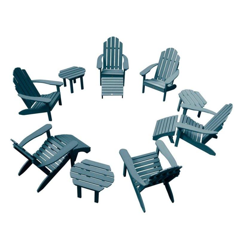 Adirondack Tarzı Ahşap Görünümlü 12 Parça Poli Malzeme Bahçe Takımı - 267894