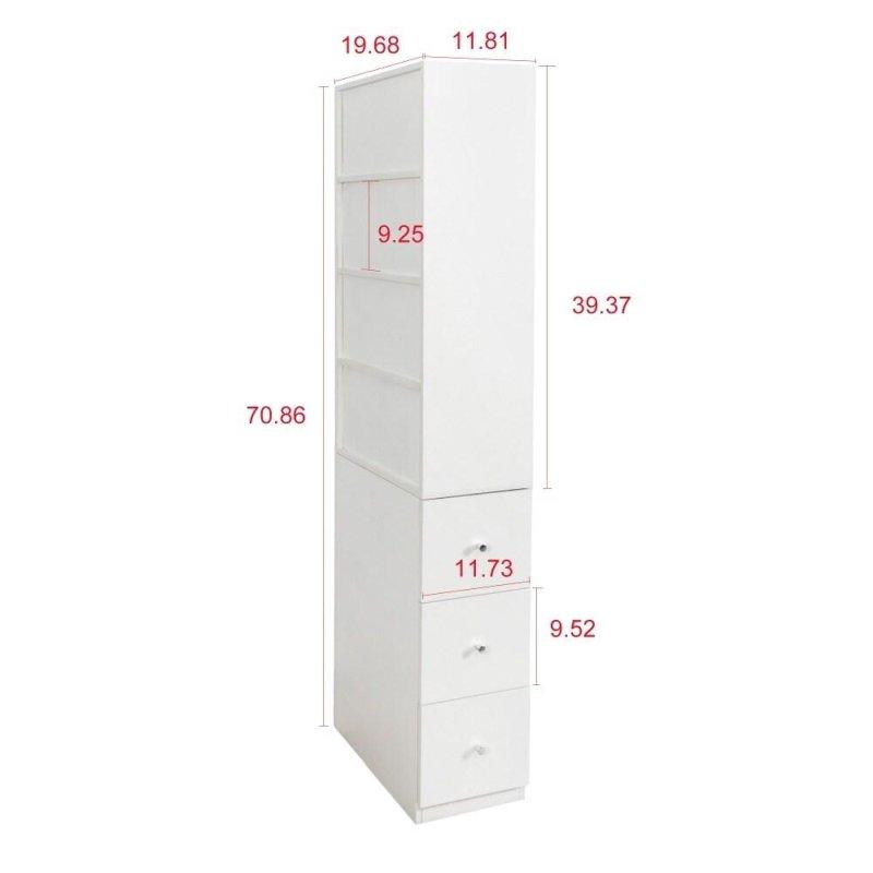 Ahşap 3 Çekmeceli 4 Raflı Modern Kitaplık - 50x30x180 cm - 315996