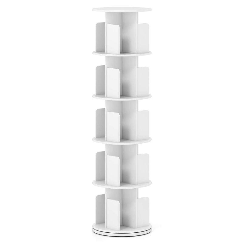 Ahşap 360° Döner 5 Katlı Kitaplık - 40x40x161 cm - 316307