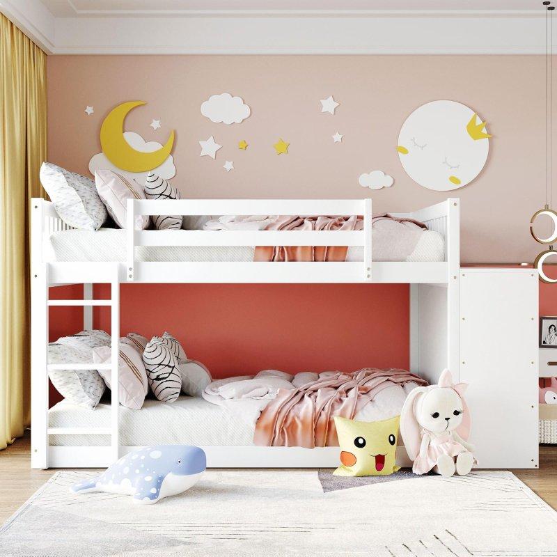 Ahşap 4 Çekmeceli ve 3 Raflı Geniş Ranza - 250546