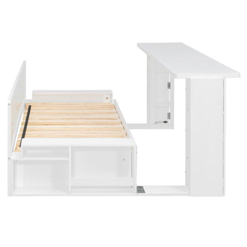 Ahşap 4ü 1 Arada Katlanır Masalı ve Çekmeceli Daybed Karyola - 330448