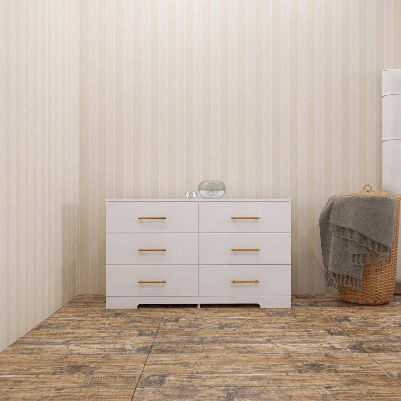 Ahşap 6 Çekmeceli Kulplu Modern Şifonyer - 297505