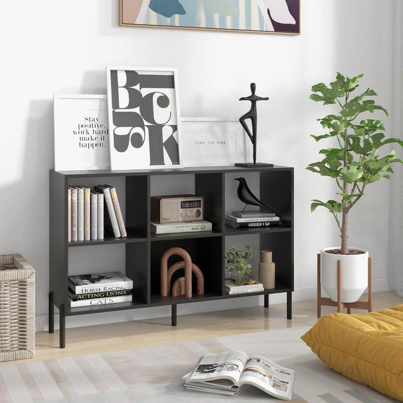 Ahşap 6 Küp Raflı Ayarlanabilir Kitaplık - 120x36x81 cm - 315630