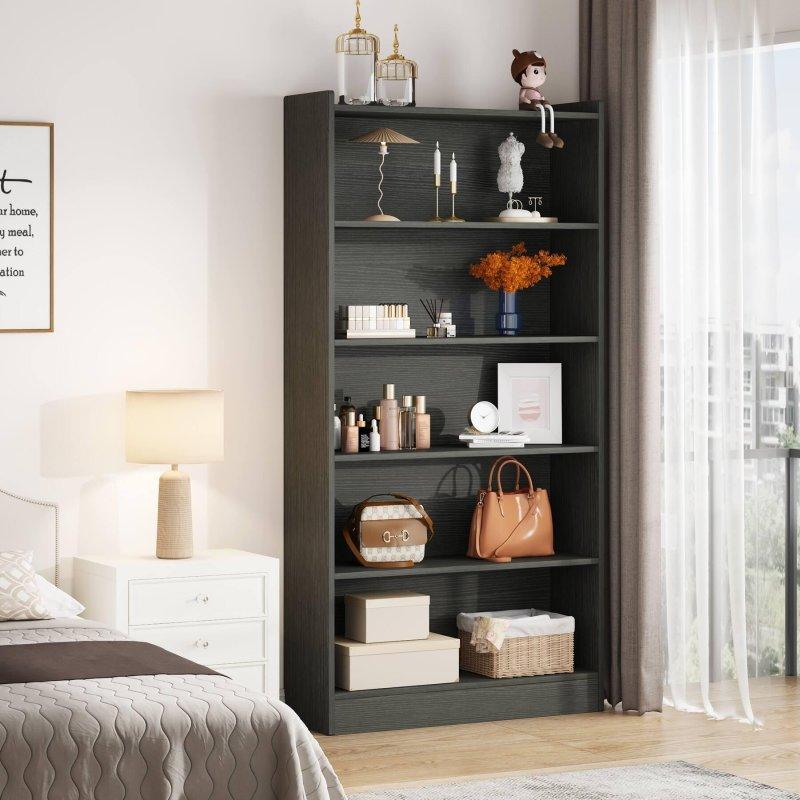 Ahşap 6 Raflı Kapalı Sırtlı Dikey Kitaplık - 183 cm - 316597