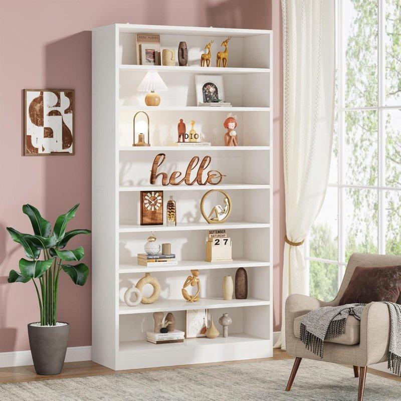Ahşap 9 Raflı Çıkarılabilir Bölmeli Kitaplık - 80x30x180 cm - 316593