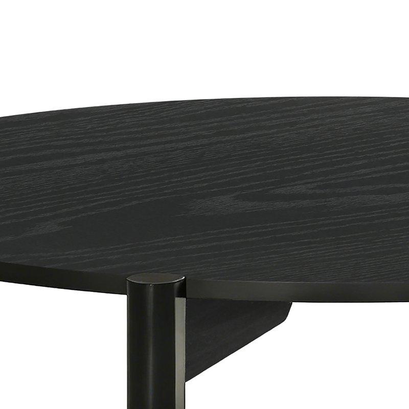 Ahşap Açık Raflı 3lü Yuvarlak Orta ve Yan Sehpa Seti - 88 cm - 242799