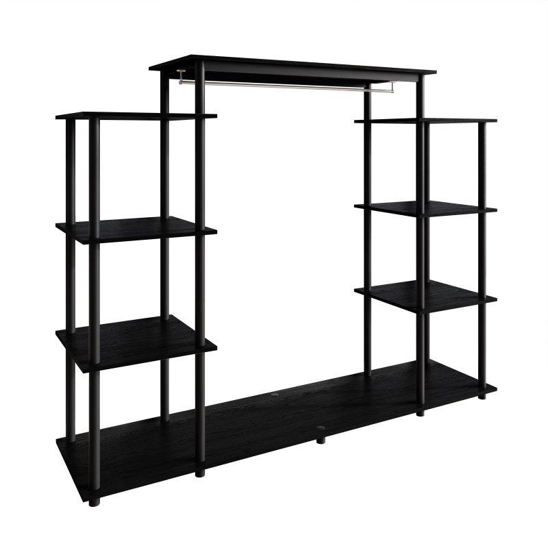Ahşap Askılıklı 6 Raflı Kitaplık - 160 cm - 318553