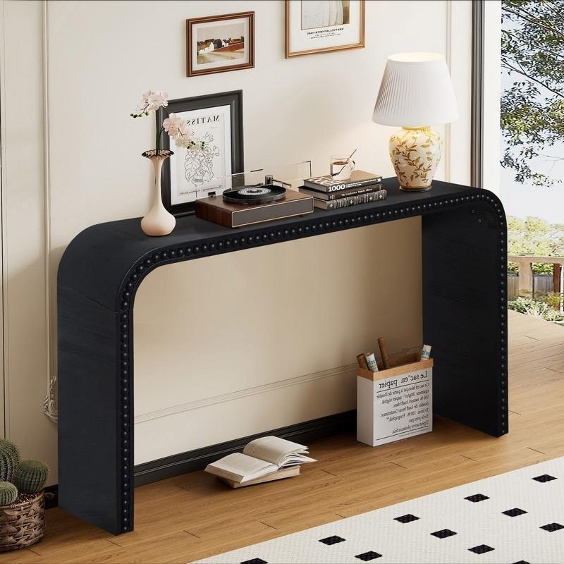 Ahşap Boncuk Detaylı Kavisli Şelale Tasarım MDF Dresuar - 122 cm - 332853