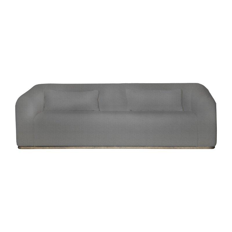 Ahşap Bukle Kumaş Yuvarlak Kollu 3 Kişilik Bohem Koltuk - 229 cm - 284900