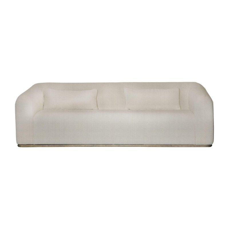 Ahşap Bukle Kumaş Yuvarlak Kollu 3 Kişilik Bohem Koltuk - 229 cm - 284900