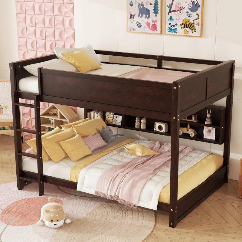Ahşap Depolama Kabinli ve Şarj İstasyonlu Queen Ranza - 214x165x154 cm - 249226