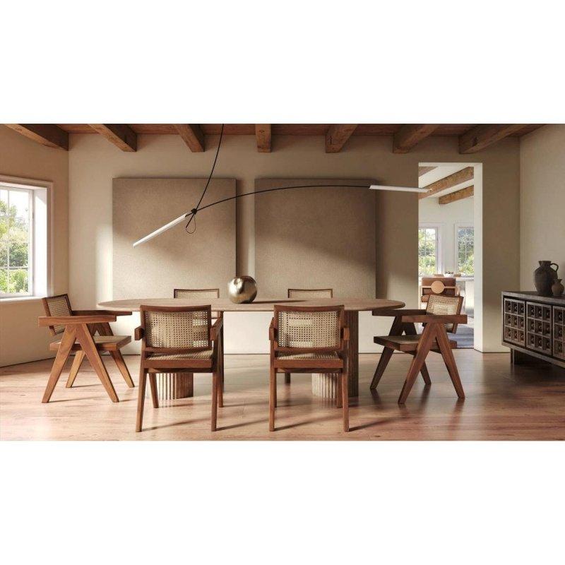 Ahşap El Yapımı Yüksek Sırtlı Rattan Sandalye - 252937