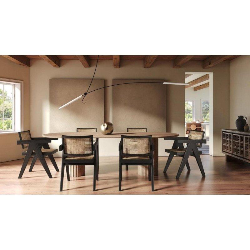 Ahşap El Yapımı Yüksek Sırtlı Rattan Sandalye - 252937