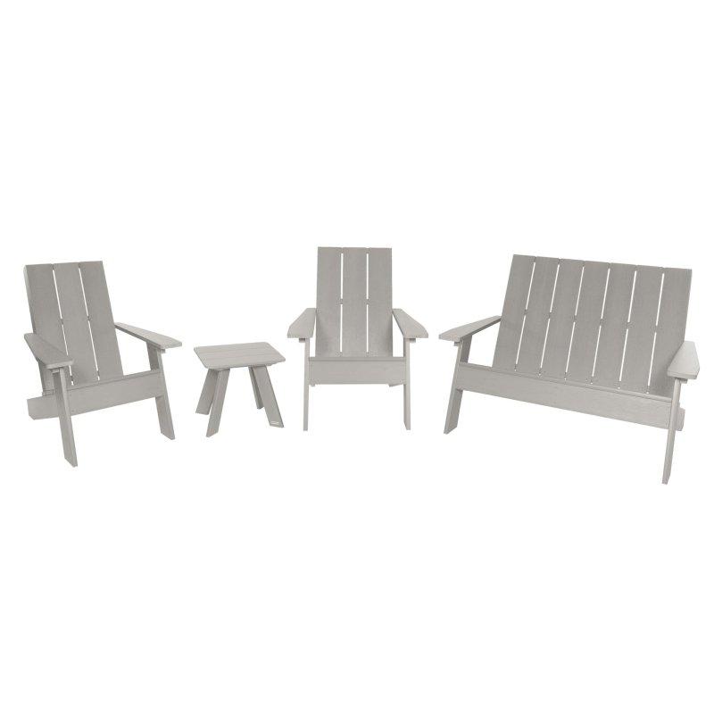 Ahşap Görünümlü Modern Adirondack 4 Parça Bahçe Takımı - 272700