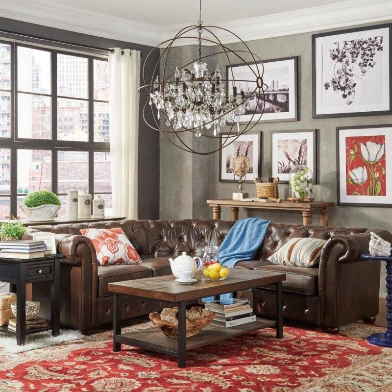 Ahşap İskeletli Kapitoneli Kıvrımlı Kollu Chesterfield Köşe Koltuk - 242x242 cm - 260612