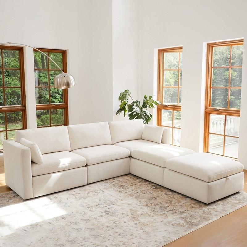 Ahşap İskeletli Modüler Geniş Oturumlu Köşe Koltuk - 258568