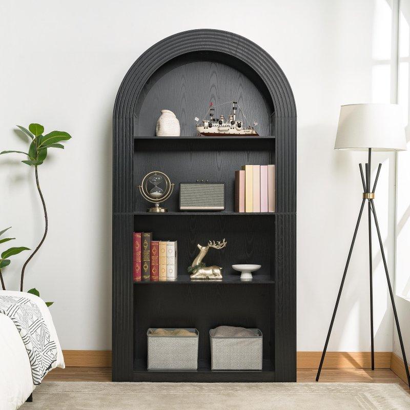 Ahşap Kaplama MDF Kemerli 4 Raflı Kitaplık - 200 cm - 312165