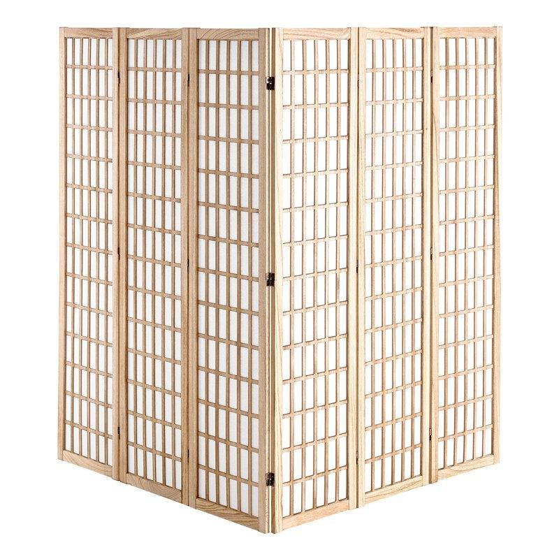 Ahşap Masif Ahşap Katlanır Paravan - 243x170 cm - 321681